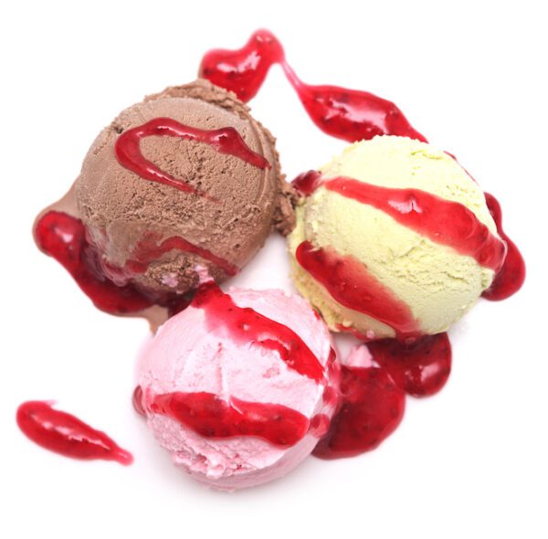 Ice cream balls isolated on white background