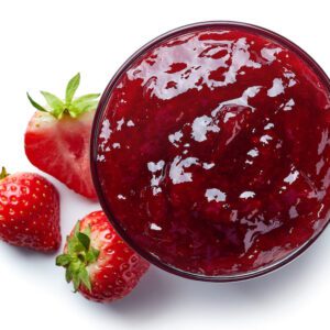 Bowl of strawberry jam